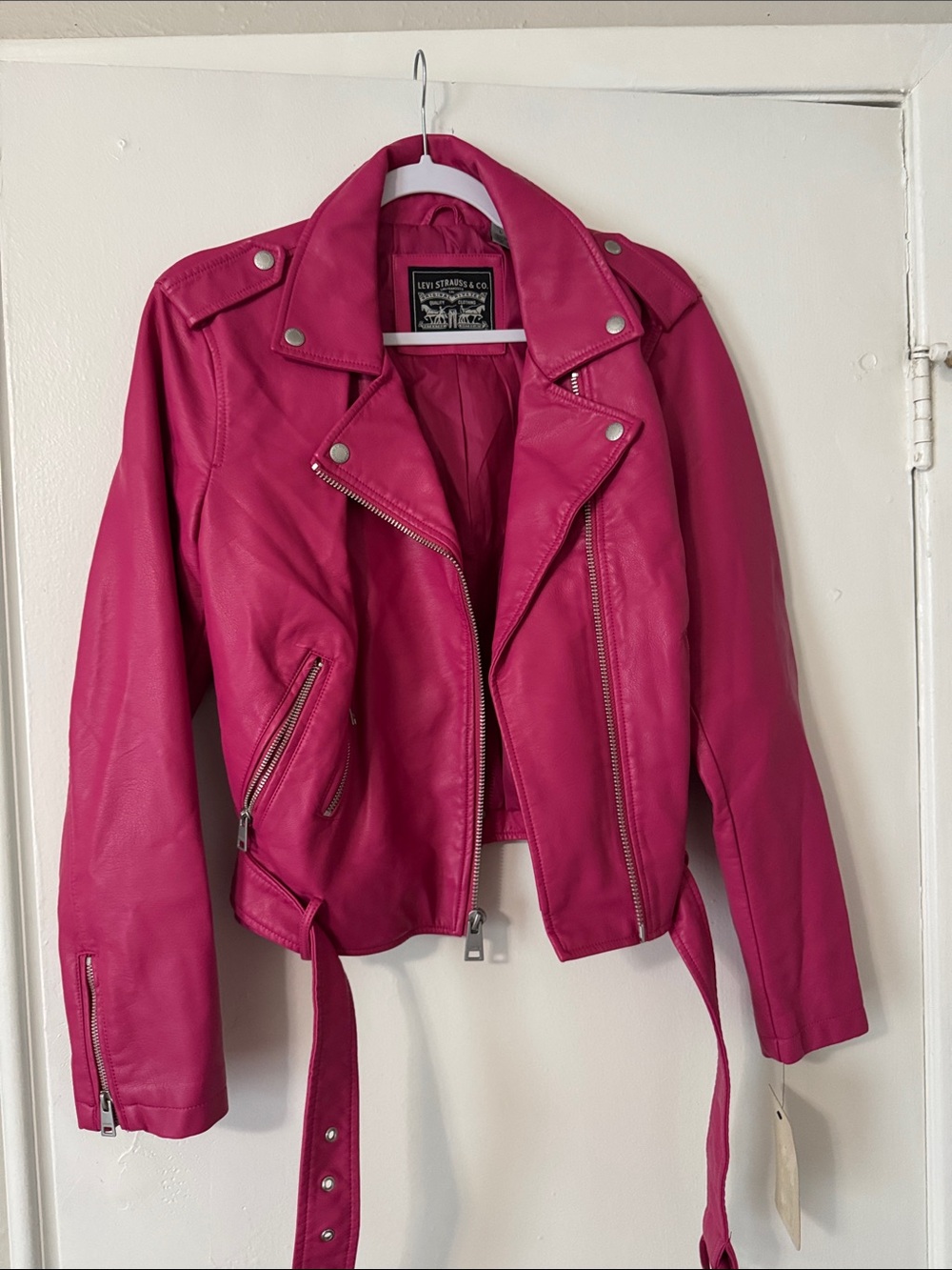Levi's Hot Pink Moto Faux Leather Jacket - Picture 4 of 5